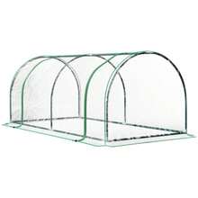 Greenhouse, Hothouse With Door, Cold Frame, Plant House, Plant Cultivation, Steel, Plastic, 200 X 100 X 80 Cm, Green - Green - View 1