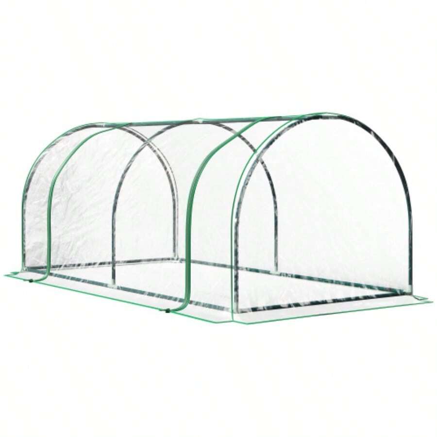 Greenhouse, Hothouse With Door, Cold Frame, Plant House, Plant Cultivation, Steel, Plastic, 200 X 100 X 80 Cm, Green - Green - View 1
