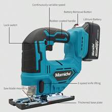 Mamidw 380N.M 高扭矩无绳电动螺丝刀，变速，正反转开关，硬质合金旋转轴，智能离合保护系统（仅限工具），适用于 Makita 18V 电池引脚 - 藍色 - 查看 8