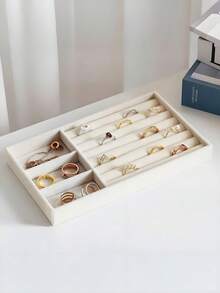 Khay đựng trang sức 1-9 món, khay trưng bày trang sức bằng nhung, khay đựng trang sức xếp chồng, khay đựng trang sức nhiều ngăn cho dây chuyền, nhẫn, son môi, bông tai, thích hợp cho bàn trang điểm, giá trưng bày trang sức, khay đựng trang sức, trang trí phòng trang điểm, trang trí phòng. - Nhiều màu - Xem 9