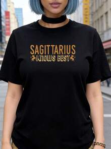 Sternbild Schütze Pfeil Sternzeichen Feuer Astrologie T-Shirt Damen T-Shirt Grafik T-Shirts Crop Tops Outfits Tops T-Shirt H7YK - Schwarz - Übersicht 8