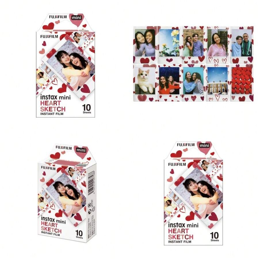Mini Heart Shaped Frame Instant Film For Mini Series Cameras 10 Sheets Pack - 1 - Xem 1