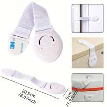 4/8pcs Multi-Functional Safety Locks, Fabric Strap Locks, Multi-Purpose Safety Locks For Cabinets, Fridges, Drawers, Anti-Opening Protection Locks - White - View 6