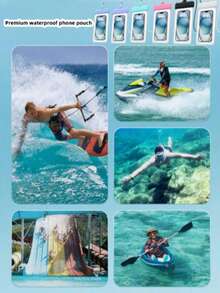 Premium Waterproof Phone Pouch, TPU Sealed Waterproof Bag, IPX8 Waterproof Phone Case With Lanyard - Essential For Rafting/Swimming/Beach, Underwater Photography, Support Face ID, Touchscreen Usable, Suitable For Hot Spring And Takeout, Fits Any Android Or Apple Phone Model Under 9.45 Inches - Multicolor - View 2