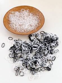 1119pcs Black & White Hair Accessories Set! Includes Hair Ties, Elastic Bands, Styling Tools, Minimalist & Elegant, Suitable For All Hair Types, Practical For Daily Braiding & Bun Hairstyles ,Ponytail Holders ,Hair Elastics ,Hair Rubber Bands ,Scrunchies ,Hair Rope - Multicolor - View 6