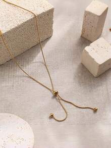 1pc Elegant Stainless Steel Y-Shaped Necklace, Vintage Minimalist Style, Suitable For Daily Wear And Gift-Giving - Luxurious Women's Charm Jewelry, Suitable For Daily And Party Wear