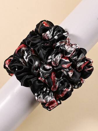 4 st mångsidiga sommarblommiga saftiga hårsnoddar, lämpliga för kvinnor utomhusdekorativa håraccessoarer