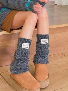 1 Pair Y2K Retro Faux Fur Fuzzy Leg Warmers, Candy Color Tie-Dye Warm Dance Subculture Gothic Style Leg Warmers - Multicolor - View 16