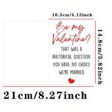 1pc Funny Couple Card With Envelope, Humorous Valentine's Day Greeting Card For Husband And Wife, Romantic Anniversary Card Gift For Spouse - Multicolor - View 4