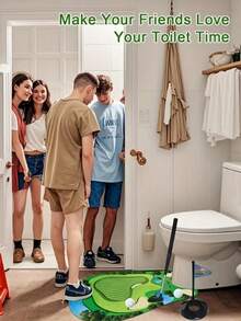 Toilet Golf Game, Mini Golf Practice For Any Bathroom/Bathroom - Gift For Dad And Husbands, Funny Gift, Prank Gift For Boyfriend, Bathroom Game, Playful Accessory, Quirky Decor, Compact Design, Gag Gift, Men's HumorChristmas Stocking Stuffers - Multicolor - View 7