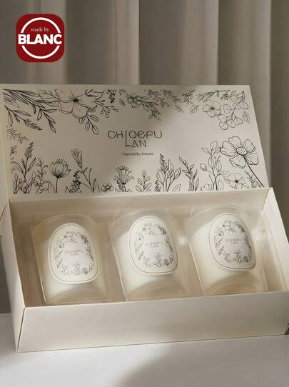 3盒/1件创意沙杯蜡烛盒，香薰蜡烛，采用天然大豆蜡制成，多种香味供您选择。纯天然植物香氛，花果香调，适合送给女朋友、礼物、母亲节、女生、情人节礼物