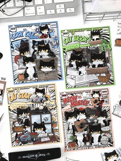 Autocolante cu desene animate cu lapte alb cerneală, autocolante pentru jurnal, huse de telefon, decorațiuni pentru desktop, autocolante DIY, materiale drăguțe pentru jurnal