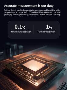 LCD Dual Display (Temperature & Humidity/Clock) Digital Thermometer Hygrometer, Battery Operated, Suitable For Bedroom, Study, Greenhouse - White - View 4