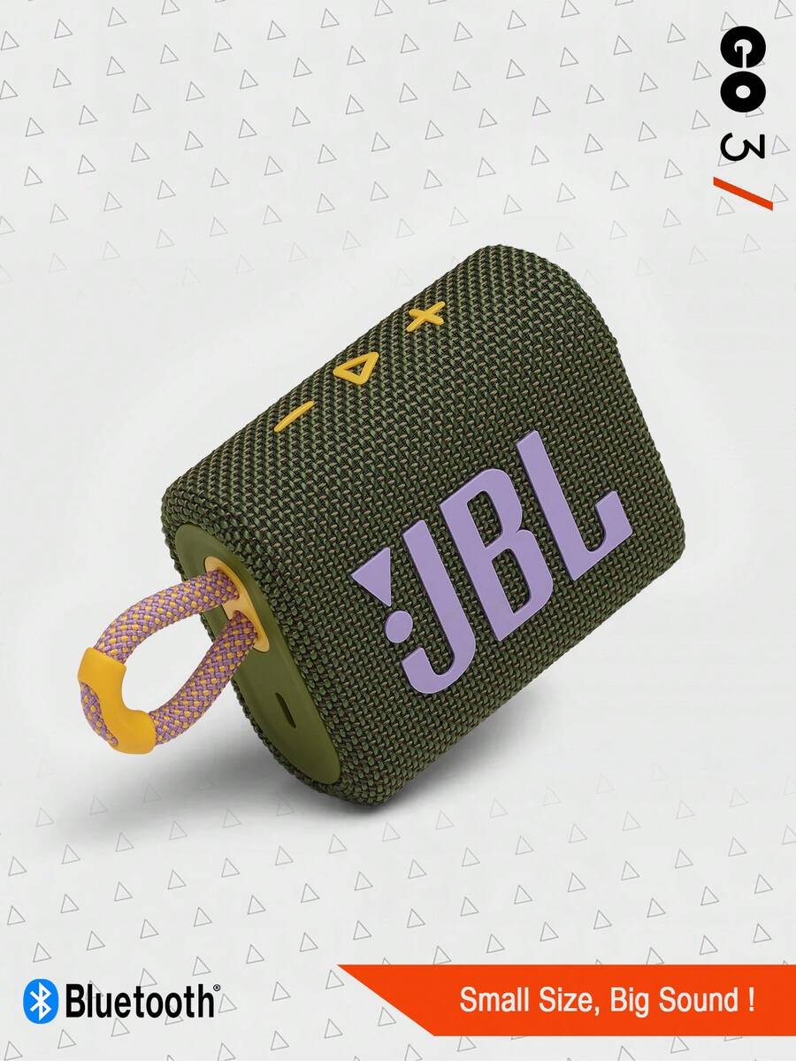 JBL Go 3 Portable Mini Bluetooth Speaker, Wireless Speaker, IP67 Waterproof And Dustproof, Big Audio And Punchy Bass, 5 Hours Of Playtime For Home, Outdoor And Travel, Multicolor