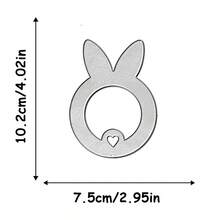 1pc Rabbit Shaped Die Cutting Mold, Cute Rabbit Card Embossing Mold, Suitable For Holiday Decoration Scrapbooking, Handmade Card Making DIY, Elegant Scrapbooking, Wedding, Birthday, Valentine's Day, Easter Cards - Silver - View 2