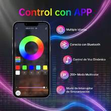 Barra Torreta Estrobo Codigo Leds, Genérico Luces LED de Advertencia con 20 Modes de Flas y 200 Multicolores, Barra de Luces Estroboscópicas, Admite Bluetooth y Control Remoto (Multicolores),37860673 - A - Ver 2