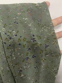 新款夏季女士雪纺印花系带吊带度假连衣裙，适合度假、日常休闲穿着和约会。纯色波西米亚风露背打结连衣裙，优雅时尚。 - 墨綠色 - 查看 7