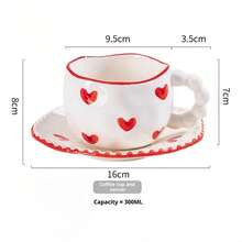 Ceramic Coffee Cup & Saucer Set, Espresso, Tea, Latte, High-Quality Ceramic, Elegant Ceramic, One Cup Of Coffee, Suitable For Middle Eastern Ramadan, Festivals, Family Gatherings, Back To School Season - Pearl Handle Cup and Saucer - View 18