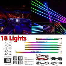 FILIPLI Kit de iluminação ambiente para carro BMW Série 3 18 em 1 com duas zonas Symphony Streamer, LED RGB neon acrílico colorido, faixa de luz ambiente e aplicativo. - Sinfonia - Ver 7