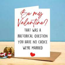 1pc Funny Couple Card With Envelope, Humorous Valentine's Day Greeting Card For Husband And Wife, Romantic Anniversary Card Gift For Spouse - Multicolor - View 1