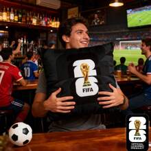 FIFA World Cup 2026 Plush Throw Pillow, FIFA Official Cushion With Trophy Design,40*40cm,Large Size For Soccer Fans - Black - View 4