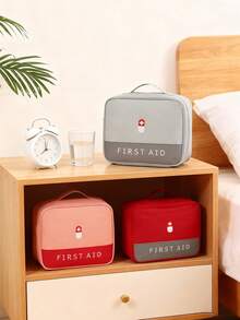 1pc Outdoor Travel Office Carry Large Capacity First Aid Kit, Storage Bag, Portable Medicine Box, Medicine And Pill Storage Container With Pill Pattern, Medicine Bag, Zipper Bag, Y2K Aesthetic Box, Storage Box, Cosmetic Travel Bag, Toiletry Box, Multifunctional Bag, Gift