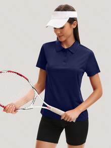 HOPLYNN 5 Packs Valentine's Day Couple Gifts Women's Solid Color Polo Collar T-Shirts, Quick-Drying, Breathable, And Lightweight Workwear, Suitable For Tennis And Golf. - 彩色 - 查看 7