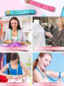 12 piezas/4 piezas/2 piezas Cinta métrica suave multifuncional para medir el Body, cinta para coser, tela, cintura, cinta métrica mini de 150 cm/60 pulgadas de múltiples colores (color aleatorio). Cinta métrica para medir el Body, pérdida de peso, cinta métrica métrica, cinta para medir prendas, cinta suave para medir el busto y la cintura, cinta métrica portátil para múltiples escenarios, medir la pierna, conveniente para uso doméstico - Multicolor - Ver 3