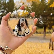 1个旅行自拍凸面镜，广角玻璃镜，小圆镜，可用于记录脚印，手持摄影道具，适合户外旅行摄影和家居装饰 - 彩色 - 查看 4