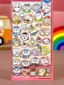 1pc Random High-Quality Fun Sticker, Cute Cartoon 3D Relief Mobile Phone DIY Sticker, Hand Account Decoration Sticker, Mobile Phone Case Creative Decoration Sticker, Color May Vary - Multicolor - View 7