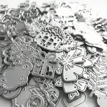 10/30/50/100个混合随机蕾丝金色模板模具切割模具装饰切割板模具切割剪贴簿纸工艺DIY卡片 - 銀色 - 查看 2