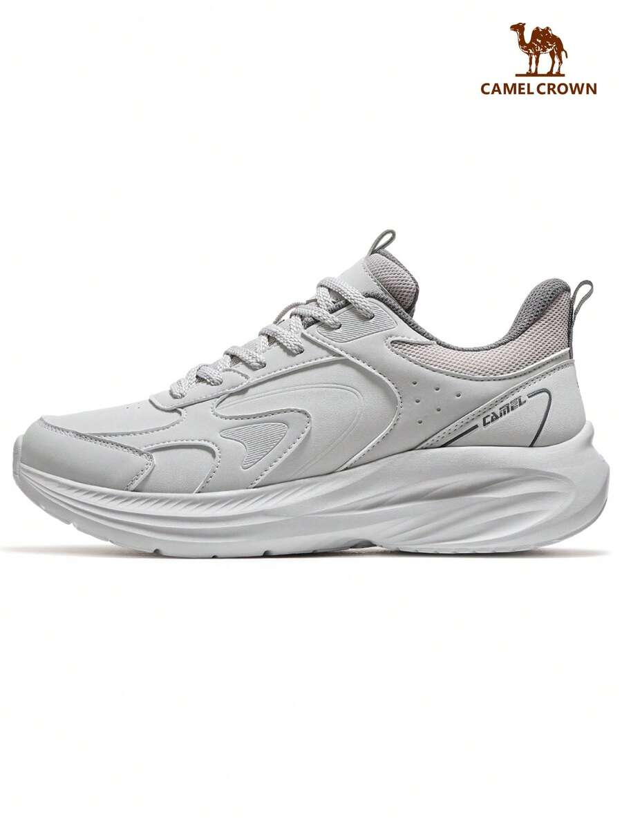 CAMEL CROWN Zapatillas de running casuales para hombres, zapatillas deportivas transpirables, antideslizantes y ligeras para otoño - Gris astilla/gris frío - Ver 1