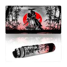 1pc Japanese Samurai Large Extended Gaming Mouse Pad 24"X12" - XXL Computer Desk Mat For Keyboard And Mouse - Non-Slip Rubber Base & Durable Stitched Edges - Multicolor - View 10