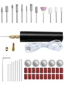 Mini Electric Drill Set - USB Powered Mini Electric Drill Set With Drill Bits, 10pcs/49pcs/110pcs/410pcs/610pcs, Electric Mini Drill With Wrench, Hex Collet Chuck, Resin Casting Mold, DIY Keychain, Crafts Making, Suitable For Resin, Plastic, Wood, Polymer Clay, Jewelry, Pendant Making. Three Combo Sets To Meet Your Different Needs