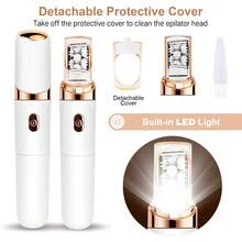 Conduroma女士电动脱毛器 – 二合一面部脱毛器，配备双光环刀片和LED灯，小巧便携，可用于全身脱毛 - 升級款 - 查看 10