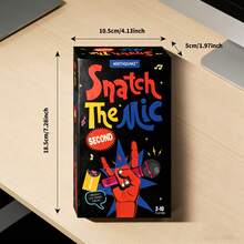 Tabletop Mic Grabbing Family Game | Upgraded Version - Karaoke Party Game, Includes 125 Lyric Cards, Pink And Black Microphones - Suitable For Game Nights, Birthday Parties, Music Lovers (2-10 Players) - Multicolor - View 9