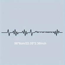 1pc Performance Heartbeat Car Vinyl Sticker - Durable PVC Sticker For Vehicle Exterior, Self-Adhesive, Smooth Surface, Geometric Design For Car Windows, Bumpers And Hoods, Enhances Car Styling Appearance - 1pcs - View 10