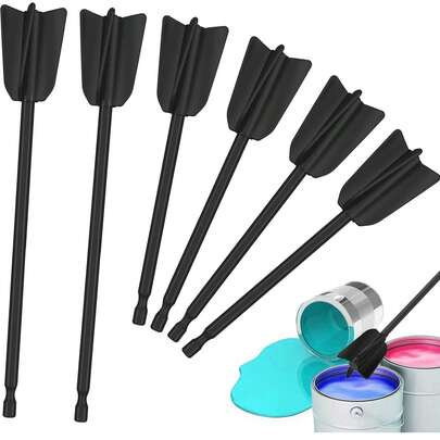 6個 再利用可能な強力ミキサーパドル アタッチメント、4枚刃 6.5/8.7インチ、1/4インチヘックスシャンク、気泡を減らす、エポキシ樹脂コーティング、セラミックグレーズの混合に最適なクイックミキサーアクセサリー