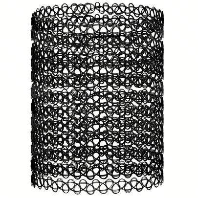 12pcs Vintage Black Elastic Tattoo Choker Collar Necklace Set - Hollow Design Adjustable Stretch ABS Chokers Gothic Punk Style 90s Y2k Accessories, Old-School 80s 2000s Jewelry Gift For Women Daily Occasion & Party Accessories, Everyday New Years Casual Daily Wear