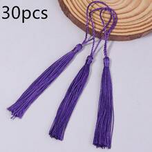 30 chiếc/gói Mặt dây chuyền tua rua bằng polyester kèm dây, tua rua nhiều màu sắc kiểu Trung Quốc, dài 8cm, thích hợp trang trí làm bookmark, móc khóa, đồ treo xe, dây đeo điện thoại, phụ kiện Hanfu tự làm. - Dây tua rua có dây treo - Xem 18