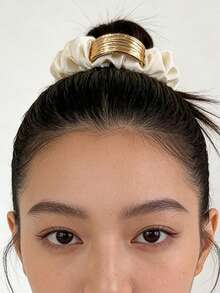 1pc Minimalist Metal Arch Hair Scrunchie, Elegant Hair Tie For Ponytail ,Hair Elastics ,Hair Rubber Bands ,Hair Rope - Multicolor - View 2