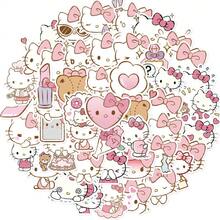 Sanrio 50 Pcs/Set Girlish Pink Kitten Cartoon Stickers - Cute Graffiti Embellishments For DIY Projects On Water Bottles, Notebooks & Electronics - 50PCS - View 11
