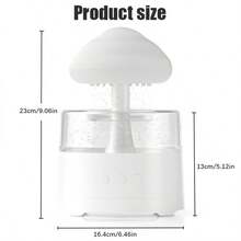 Cloud Humidifiers 450ML Water Drip Mushroom Humidifiers With Remote Control 7 Colors Mood Light Air Humidifier Raindrop Humidifiers For Bedroom - White - View 3