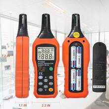 Digital Temperature Humidity Meter, Thermometer Hygrometer With Ambient Dew Point And Wet Bulb Temperature Indoor And Outdoor, Data Logger With Min/Max Hold, LCD Backlight, PT6508 - Black+Orange - View 5