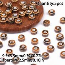 1/2/3/5pcs Ceramic Printed Beads With Center Hole, Multiple Designs Available, DIY Jewelry Making Beads For Necklace, Bracelet, Earrings, Printed Ceramic Round Flower Beads Craft Spacer Beads