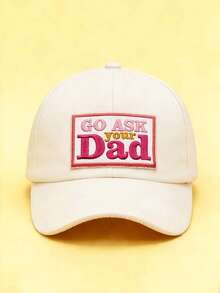 1顶印有“去问你爸爸”字样的软顶棒球帽，纯色简约时尚可调节透气舒适后扣帽，适合春夏、休闲、工作、上学、基督教等场合。 - 彩色 - 查看 2