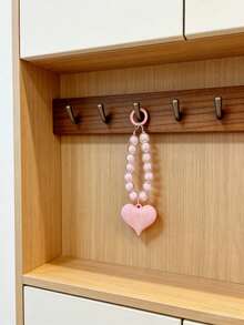 1pc Cute Women's Keychain - Fashionable Bag Charm And Key Ring, Perfect For Hanging On Your Car Or Keys - Pink - View 4