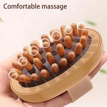 Natural Wooden Anti-Orange Peel Massage Tool, Handheld Wooden Massager, Body Brush, Muscle Relaxation, Sauna Spa Head Massage Brush, Hair, Hairstyling Tools, Hair Care, School, Back To School, Travel, Travel Essentials, Home Essentials, Spa, Massage Tools, Massage, Massager, Spa - Brown - View 6