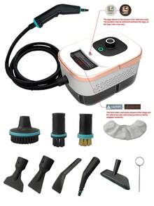 1250ml High Temperature High Pressure Steam Cleaner With 10 Accessories And Multi-Level Adjustment, Multi-Functional Kitchen Steam Cleaner And Car Steam Cleaner, Suitable For Floors, Carpets, Sofas, Kitchen Utensils, Seams, Vehicles And Clothing, Steam Cleaner, Steam Iron, Essential Kitchen Appliance And Carpet Cleaning Tool, Essential Household Cleaning Tool, Home Steam Cleaner, Holiday Gift - EU E Type Plug(220-240V) - View 12