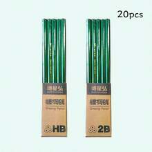 5pcs Classic Green Hexagonal Wooden Pencils For Students, Exams, Back To School Stationery, 2B/HB Lead-Free And Toxic 2B Exam Pencils, Answer Sheets, Student HB Writing And Drawing Set